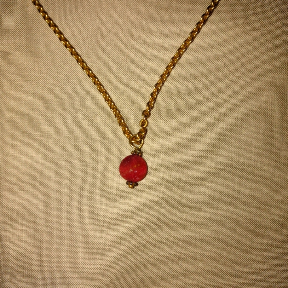Pink stone necklace